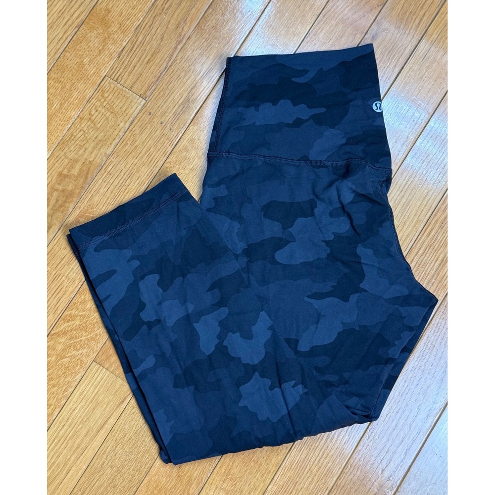 Lululemon Align High-Rise Crop 21" Heritage 365 Camo Deep Coal Sz 10 LW6BOVS - Picture 2 of 7